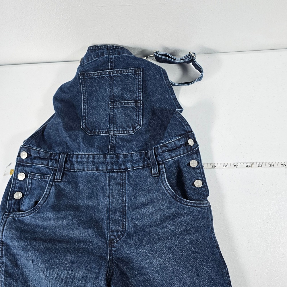 Scoop Womens Dark Wash Denim Wide Leg Cropped Overalls XS Short 35515116-675 - Picture 3 of 7